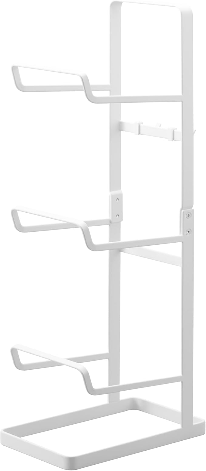 YAMAZAKI Home Tower Steel Storage Rack for Yoga Mats & Foam Rollers - Includes Hooks for Fitness Accessories - Steel