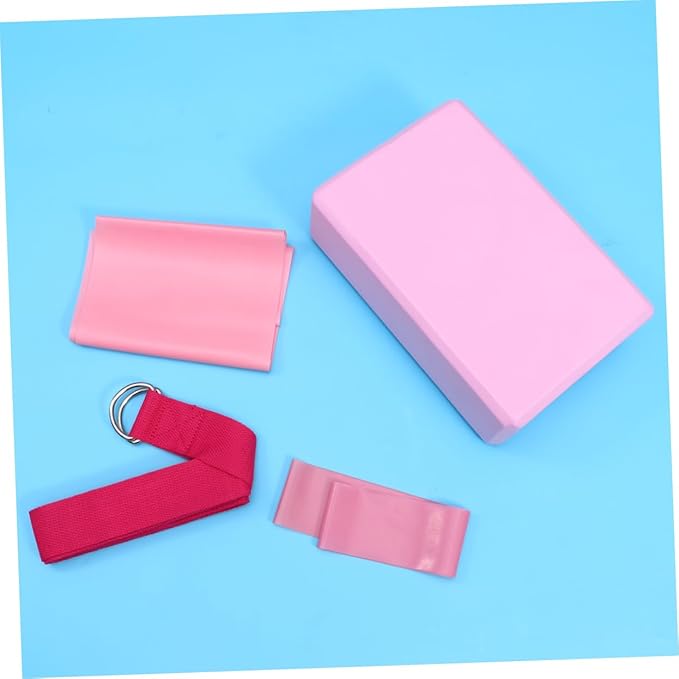 Mikikit Yoga Gear Yoga Block Latex Pull Towel Stretch Band Resistance Ring Mat and Blocks Kit