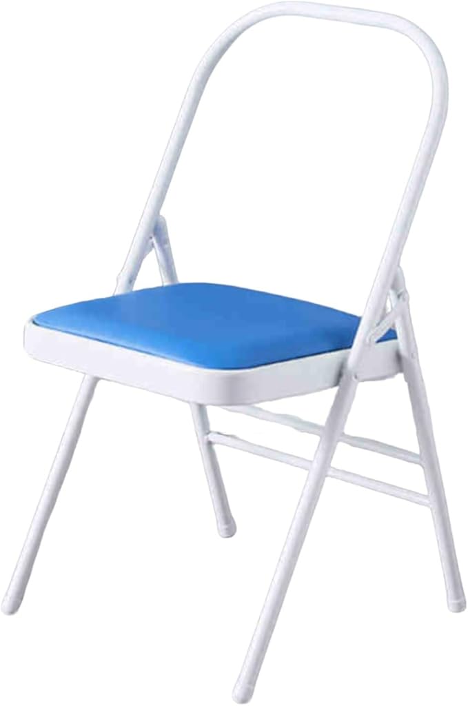 Yoga Chair，Thickened Folding Pilates Inverted,Rounded Corners,for Indoor and Outdoor Studios(Blue)