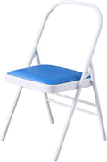 Yoga Chair，Thickened Folding Pilates Inverted,Rounded Corners,for Indoor and Outdoor Studios(Blue)