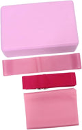 POPETPOP 1Set Yoga Tool Kit Includes Yoga Brick Resistance Ring Stretch Band and Towel Lightweight and Durable Fitness Accessories for Home Gym Pink Color