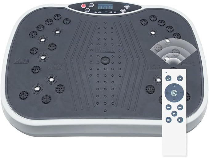 Vibration Plate Exercise Machine, Fitness Vibration Platform with 6 Modes & Remote Control, Whole Body Workout Plate for Weight Loss, Muscle Activation & Lymphatic Drainage, 300 lbs Capacity