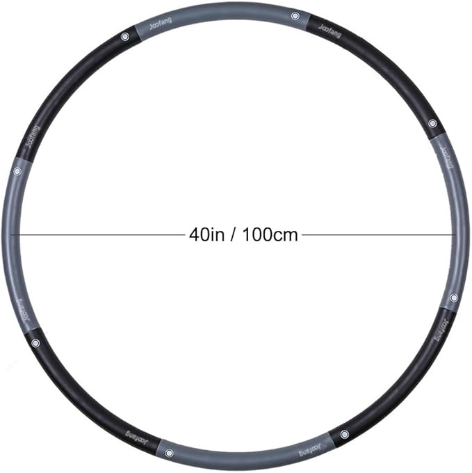 5lb Exercise Hoops for Adults, 40in Large Adjustable Hoola Hoop, Weighted Hoop, Fitness Hoop for Weight Loss, Abdominal Trainer Fitness Training, Fat Burning, Home Gym Core Workout