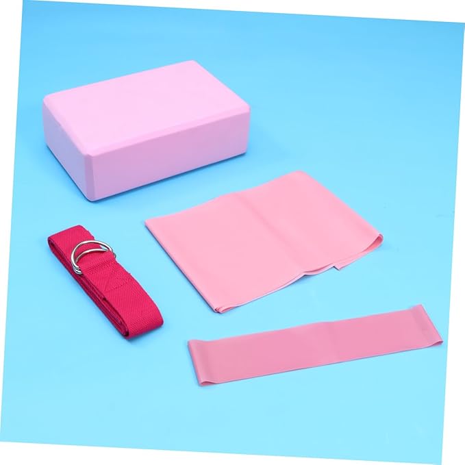 Mikikit Yoga Gear Yoga Block Latex Pull Towel Stretch Band Resistance Ring Mat and Blocks Kit