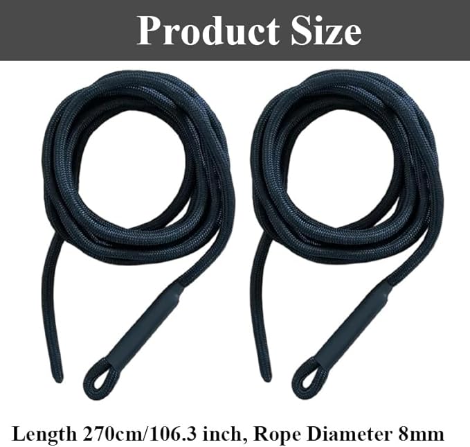 2 Pcs Nylon Pilates Reformer Pull Ropes, Replacement Straps for Pilates Core Bed, Durable Fitness Equipment Accessory for Home and Studio Yoga Workouts