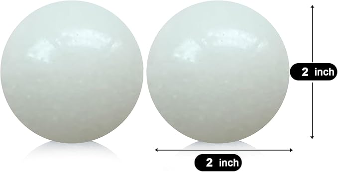 Natural Marble Baoding Chinese Meditation Balls, Stress Relief Hand Exercise Therapy Set, White X-Large-2"