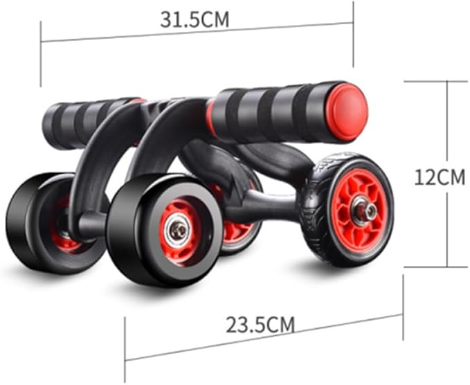 Automatic Rebound Four-wheel Ab Roller Wheel with Knee Mat, Silent Fitness Exercise Device for Core Workout and Abdominal Toning at Home