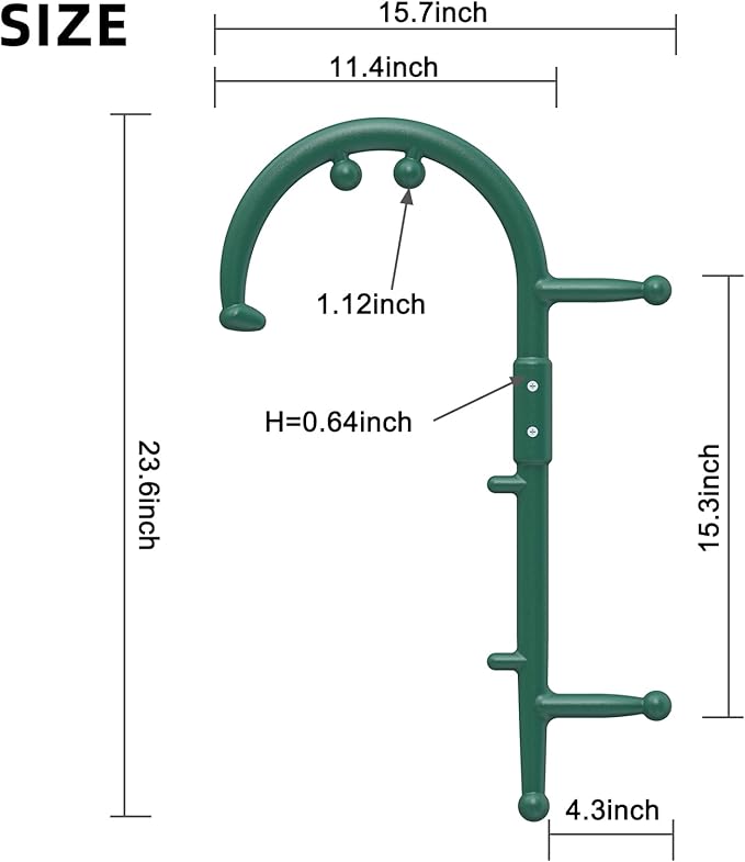 Back and Neck Massager, for Trigger Point Fibromyalgia Pain Relief and Self Massage Hook Cane Therapy (Greeen)