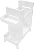 Workout Equipment Storage Rack with 4 Universal Wheels, Slim Design, and 22LB Capacity, Space-Saving Storage Solution for Gym, Home, Office