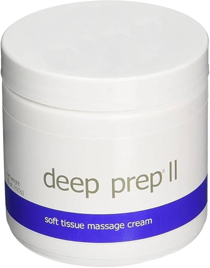 Deep Prep II Soft Tissue Massage Crème, 15 oz Jar – Long-Lasting, Non-Greasy Formula for Therapeutic Massages