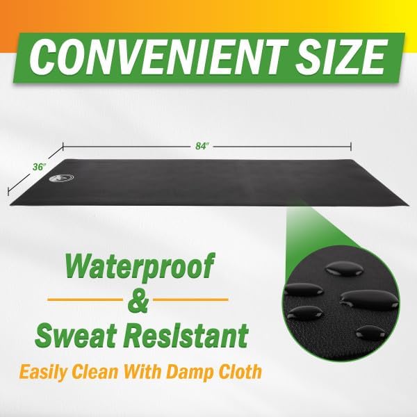Treadmill & Exercise Equipment Mat – Non-Slip, Waterproof Pad for Bike, Walking Pad, Elliptical or Home Gym – Noise-Reducing Workout Floor Protector by Wakeman