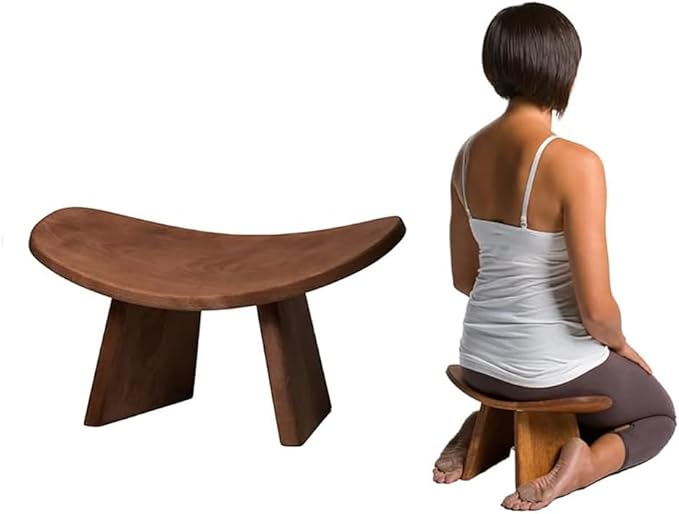 Portable Meditation Bench, Yoga Auxiliary Stool with Storage Bag, Removable Wooden Kneeling Stool, Multifunctional Ergonomic Seat, Posture Adjustment, for Yoga, Prayer, Meditation
