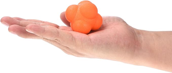 4 Pack Reaction Ball - TPR High Difficulty Flexibility Training Ball Apply to Sports Exercise Daily Use (47 x 47 x 55mm, Orange)