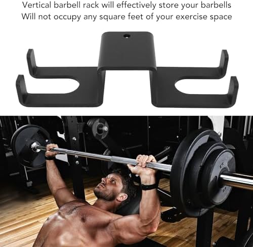 Vertical Barbell Rack, Wall Mounted Weight Storage, Space Saving Gym Organizer for Home Garage, Commercial Fitness