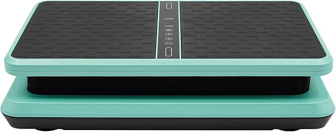 Vibration Plate Exercise Machine, 2 Resistance Bands Full-Body Workout Machine, 330LBS Load 200W Exercise Vibrating Platform, Dual Control Vibration Plate for Circulation, Green