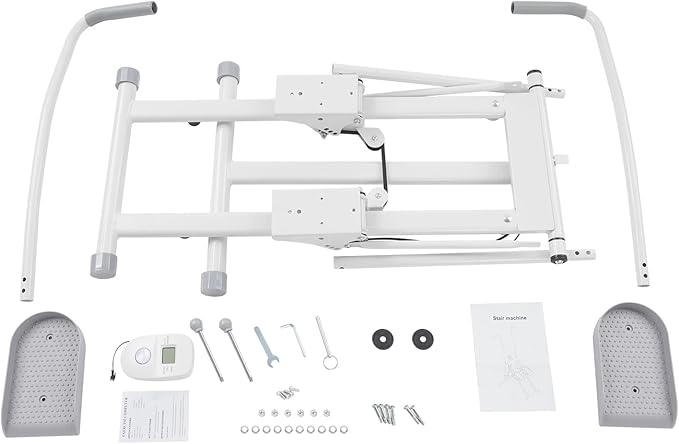 Foldable Stair Stepper Climber for Home Gym, Vertical Cardio & Full-Body Workout Machine with Adjustable Resistance, Handlebar and Pedal, Large Non-Slip Pedals, Up to 220 lb Capacity