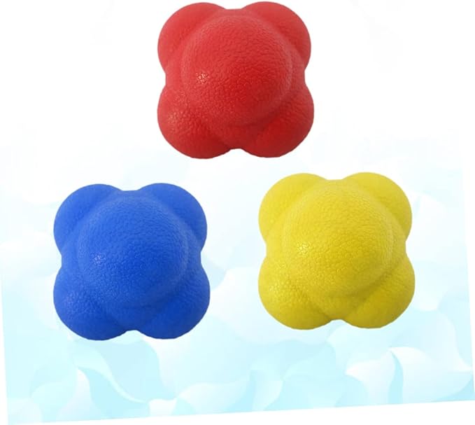 SUPVOX 3pcs Sided Reaction Ball Reflex Training Balls for Fitness Sports Boys and Girls Bounce for Reflexes Agility Hand-Eye Coordination