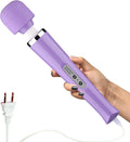 CHARMING Wired Powerful Handheld Back Massager with 10 Speeds Strong Vibration Wand, Personal Therapy Massager for Sports Recovery, Muscle Aches, Body Pain-Light Purple