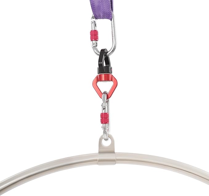 Aerial Lyra Hoop Set, Professional Single-Point Aerial Yoga Hoop Equipment with 3.28 ft Round Sling Length, Stainless Steel Circus Aerial Ring Kit for Fitness Dancing Training Performance