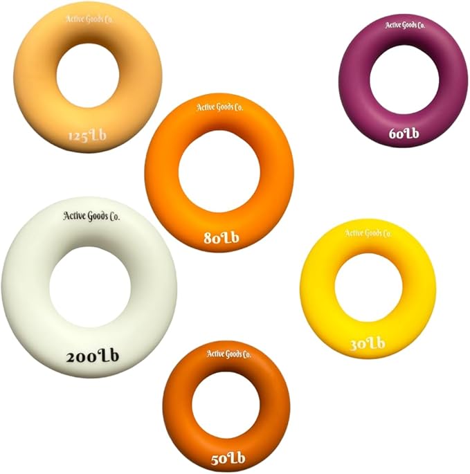 Hand Exerciser - PROFESSIONAL GRADE, Set or Single, Different Sizes. Visit to see more! Bague classique en silicone parfaite pour améliorer la force, la puissance et la vitesse dans les poignets.