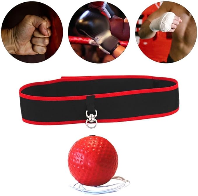 Boxing Reflex Ball Headband Adjustable Headband Boxing Gear Reflex Ball on String with Headband for Fitness MMA Kids Adults