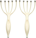 Head Massager,Protable Handheld SPA Scalp Massage Tool for Deep Relaxation & Stress Reduction Wet and Dry in The Office Home SPA (2-Pack) (White White)