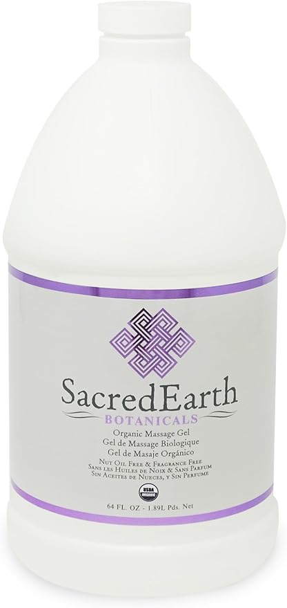 Organic Massage Gel (½ Gallon) – New Formula, Unscented, Nut Oil Free, Gluten Free, Vegan and USDA Certified Organic