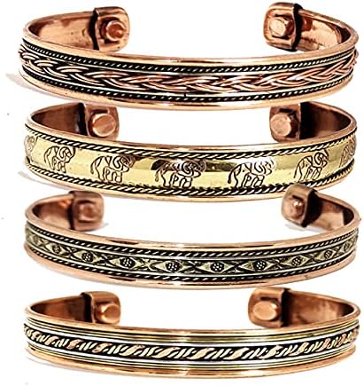 Copper Bracelet Magnetic Pure Copper Therapy Effective & Natural Relief Cuff for Women's & Men's