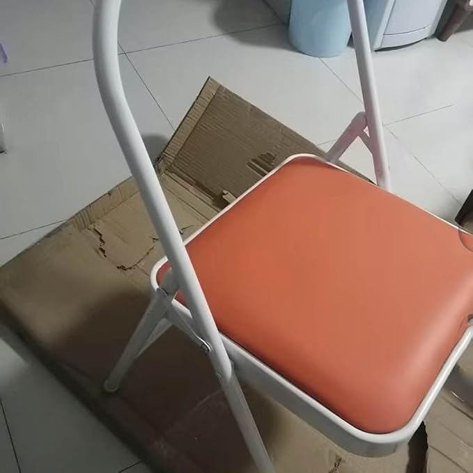 Iyengar Yoga Chair,Pilates Chair,Yoga Inversion Chair,Backless Yoga Chair Prop,Home Exercises Reinforced Design, Orange-82cm×45cm