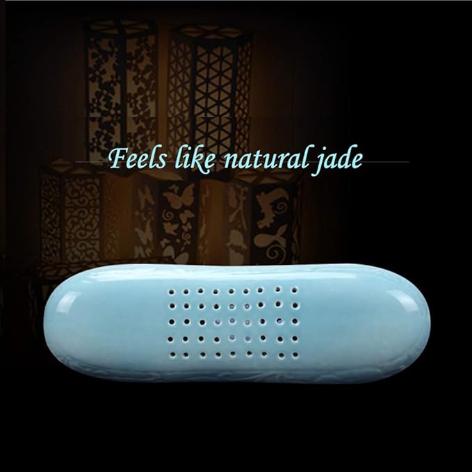 Ceramic Pillow Cool Pillow, Ceramic Pillow, Health Pillow, Antique Cervical Vertebra Porcelain Pillow, Used for Side Sleeping Pillow, Comfortable U-Shaped Pillow (Shadow Celadon Pillow)