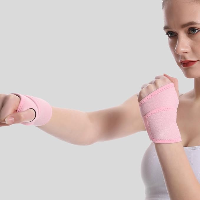 2pieces Wrist Brace Thumb Wrist Brace Adjustable Wrist Compression Wrap for Fitness Badminton Basketball
