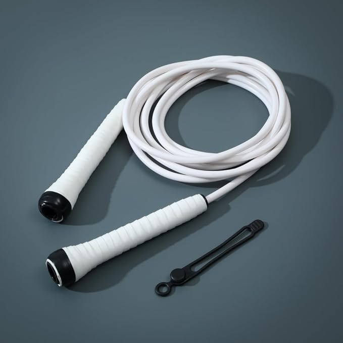 Boxing Jump Rope - Tangle-Free, 16% Heavier than Regular PVC Ropes, Adjustable Length, Hand-Wrapped Anti-Slip Grip Band Included - Ideal Skipping Rope for Boxing Training