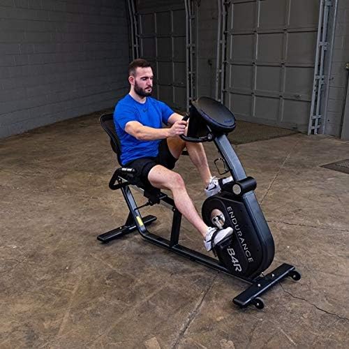 Body-Solid Endurance (B4RB) Recumbent Exercise Bike for Indoor Cycling - Comfortable Seating with Cooling Mesh, Pre-Programmed Workouts, Heart Rate Monitor, Bright LED Display