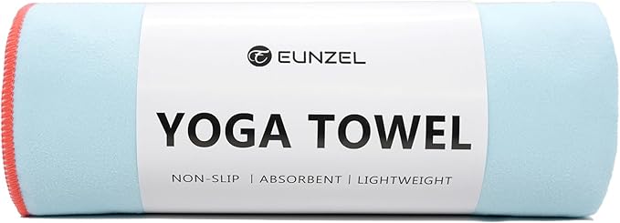 Eunzel Hot Yoga Towel Non-Slip Yoga Mat Towel Ultra-Absorbent Microfiber Towel for Hot Yoga, Pilates，Bikram and Workout 26.5"x 72"