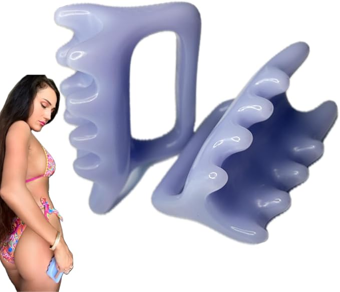 Handheld Celulite Saggy Skin Neck Shoulder Back Massager, 2 Pieces, Guasha Tool Stress Relief Relax Eliminating Excess Body Fat Deposition Massage Lymphatic Drainage Fascia Release, Blue