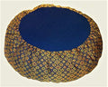 Meditation Cushion Zafu Pillow Buckwheat - Silk Brocade Royal Blue