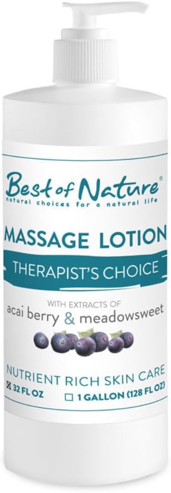 Therapist's Choice Massage Lotion, Professional Grade, Unscented, with Acai Berry and Arnica (32 fl oz)