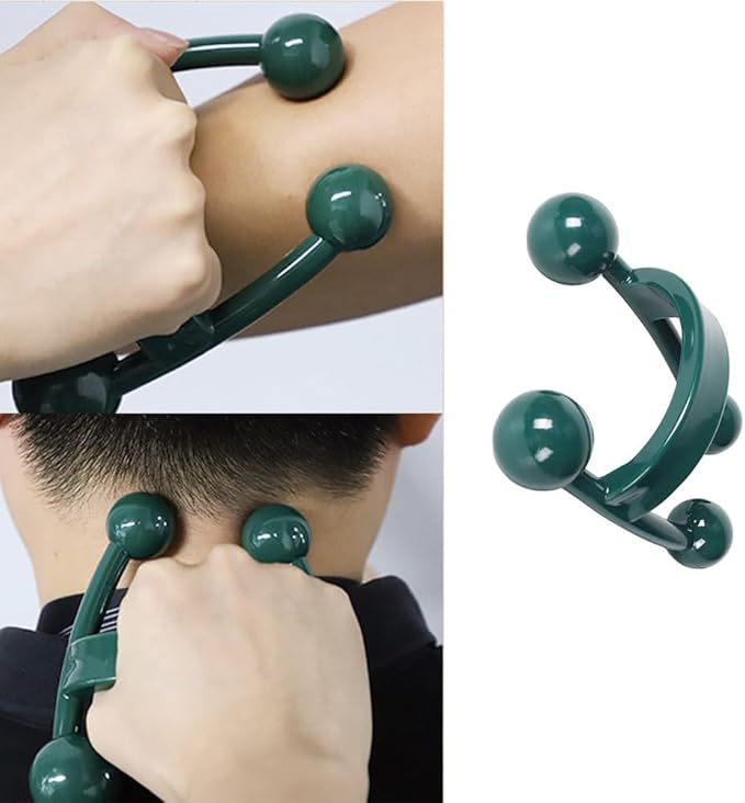 2 Pack Full Body Massager Portable Handheld Back Massager with 4 Legged Trigger Point Massage Tool for Back and Neck Massaging Muscle Knots Shoulder Relaxation Deep Tissue Pain Relief