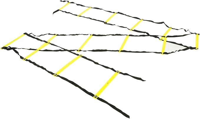 7M 14 Rung Agility Speed Ladder Stairs, Adjustable Training Ladder for Soccer Football Fitness, Non - Slip PP Agility Ladder with Angle Marks for Athletes and Coaches