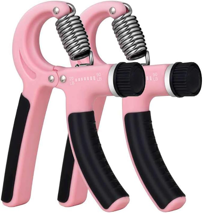 Grip Strength Trainer-2 Pack Hand Grip Strengthener Adjustable Resistance Range 20-90 lbs Non-Slip Hand Grip, Hand Gripper Exerciser, Wrist Strengthener for Forearm Grip Workout