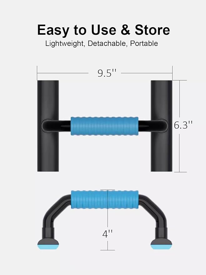 Push Up Bars Strength Training - Pushup Handles With Rubber Grip, Home Fitness Equipment with Anti-Slip Sturdy Structure Floor Workouts Push Up Stands for Man Women