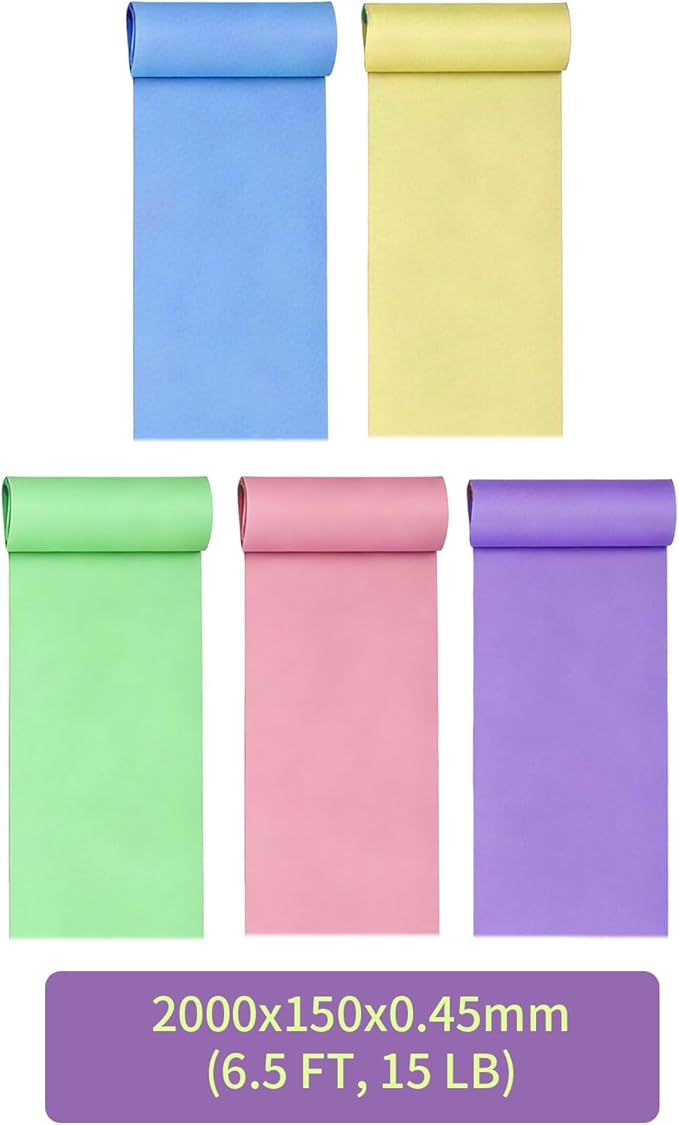 Resistance Bands Long Non-Latex Elastic Stretch Bands Work Out Band for Working Out Women or Men, Exercise Bands Set Yoga, Pilates, Gym,