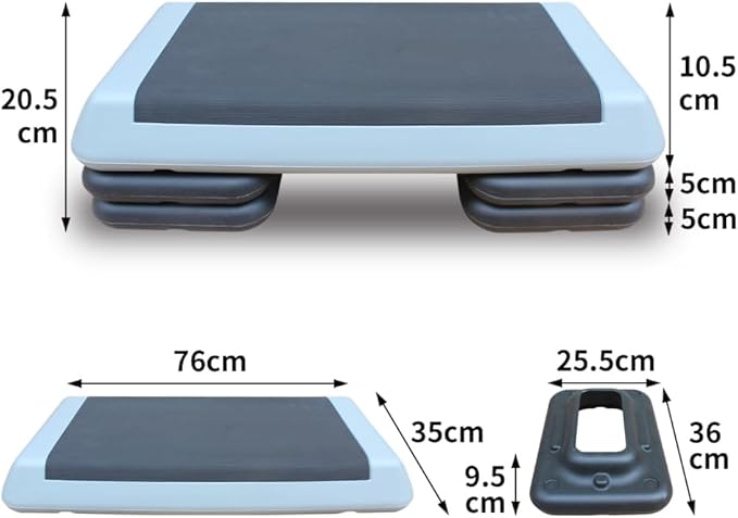 Adjustable Aerobic Step Platform with 4 Risers – Non-Slip Fitness Trainer for Home Workouts, Cardio & Strength Training