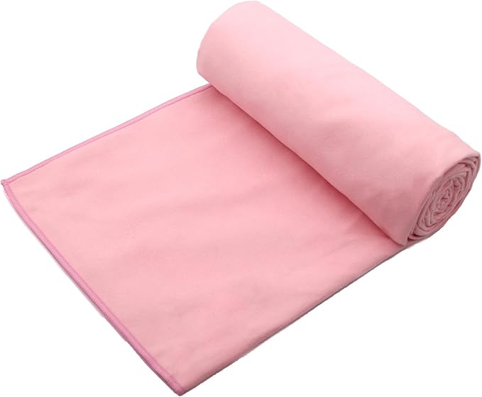 Eunzel 2 Pack Hot Yoga Towel Non Slip Yoga Mat Towel Non-Slip Sweat Absorbent Microfiber Towel for Hot Yoga, Pilates and Workout 72" x 26.5", Pink