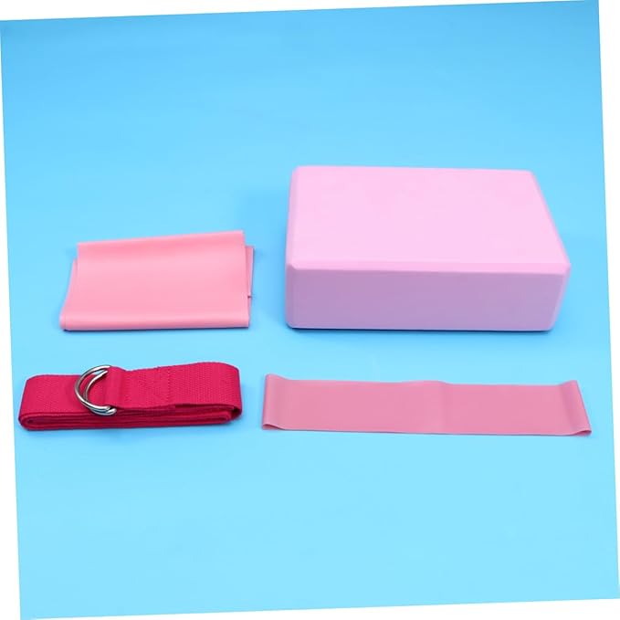 KICHOUSE Yoga Accessories Stretch Band Latex Pull Towel Resistance Ring Kit for Home Workouts Lightweight Pink Yoga Tool Kit for Fitness Enthusiasts
