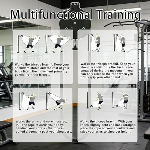 Adjustable Pulley System for Home Gym - Cable Machine with Endless Rope, Door Mount Suspension Trainer for Functional Upper Body & Coordination Workouts