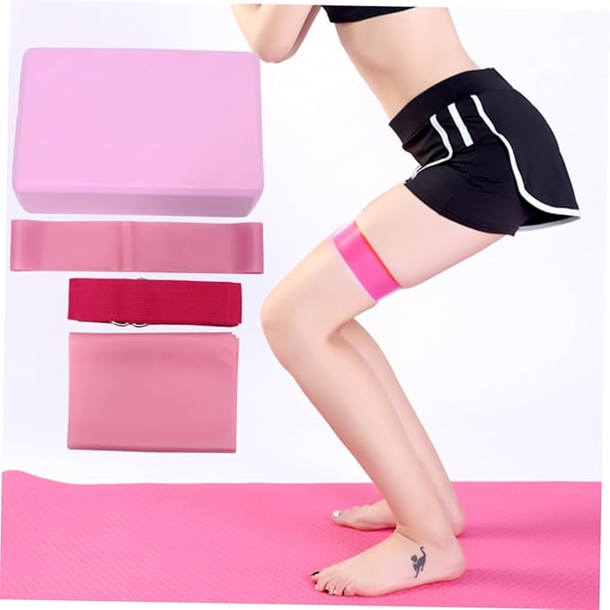 UPKOCH Yoga Block Set Yoga Mat Straps Included Latex Pull Towel Stretch Band Resistance Ring Set
