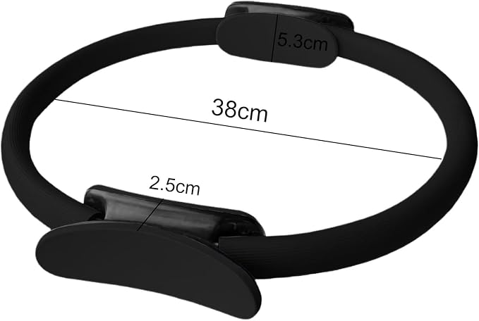 Pilates Ring Fitness Circle 14.96" Yoga Rings Magic Circle with Dual Padded Handles for Toning Arms, Thighs/Legs & Core