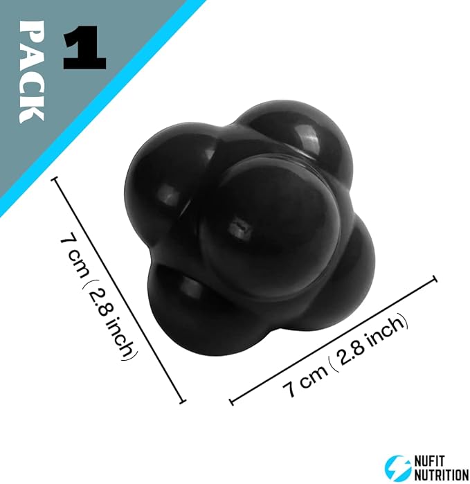 NuFit Sports Reaction Speed and Agility Training Ball - Baseball, Soccer, Volleyball, Basketball, and Tennis Reflex Trainer Equipment One Size