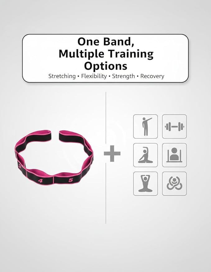 4pcs Fitness Resistance Bands Numbered for Stretching Yoga Pilates, Elastic Adjustable Training Band with Handles, Segmented Loop Strap for Glutes Seniors Women Physical Therapy Flexibility